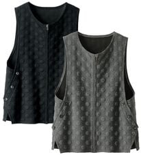 BELLUNA（ベルーナ）の「【２枚組】フロントジップドット柄ジャカードベスト（ベスト）」