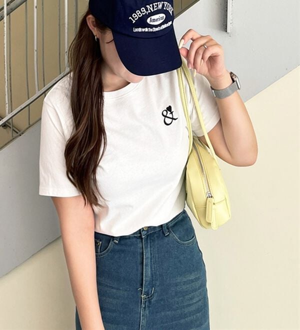 GeeRA（ジーラ）の「アンドハート刺しゅうＴシャツ（Tシャツ）」｜詳細画像