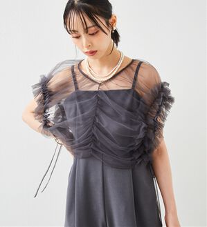 RANAN（ラナン）の「マルチWAYフリルチュールボレロセットパンツドレス（その他ワンピース）」｜グレー