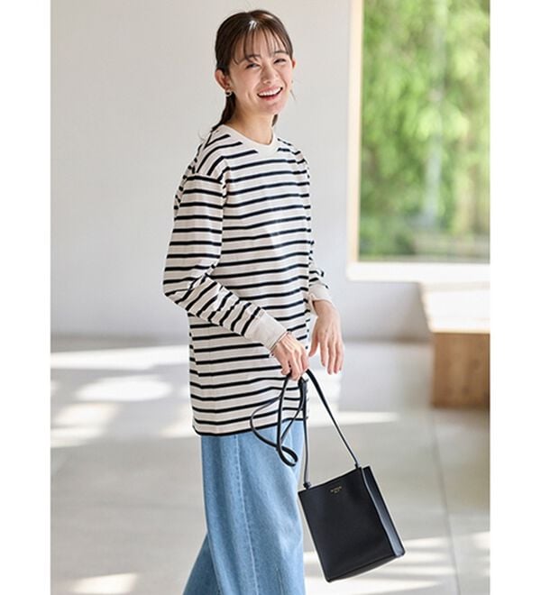 BELLUNA（ベルーナ）の「強撚綿１００％長袖プルオーバー（カットソー）」｜詳細画像