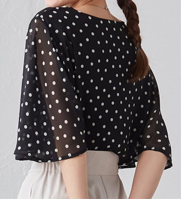 RANAN（ラナン）の「ひんやり！フレアー袖シフォンブラウス（ブラウス）」｜詳細画像