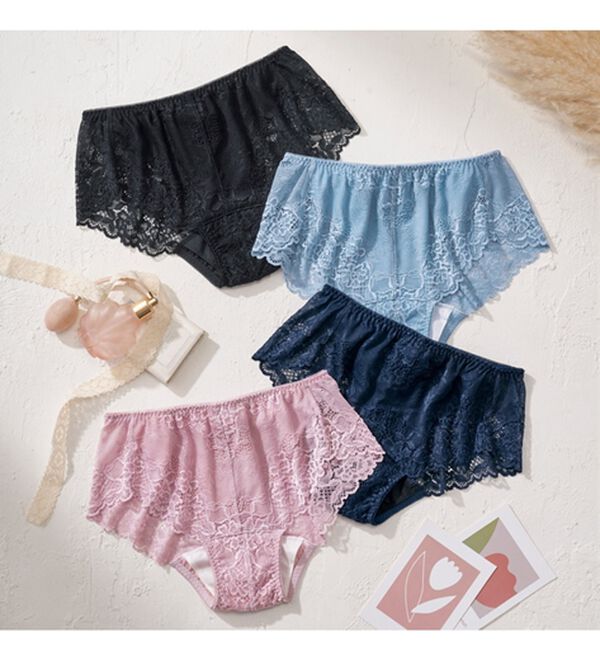 YU'NOW（ユナウ）の「総レースサニタリーショーツ（ショーツ）」｜詳細画像