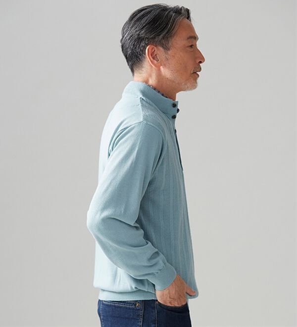 「【３枚組】楽々お洒落見えダブル衿セーター（メンズシャツ）」｜詳細画像