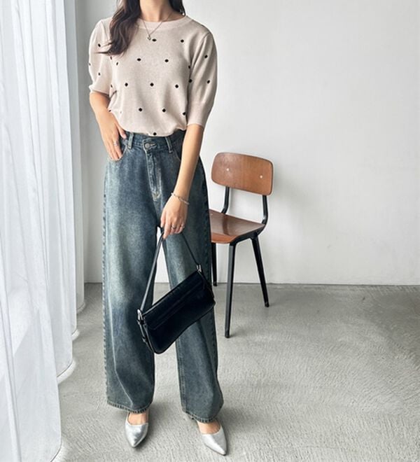 GeeRA（ジーラ）の「ドット柄ジャガードトップス（ニット・セーター）」｜詳細画像