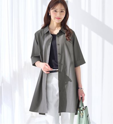 alotta（アロッタ）の「【接触冷感】さらっと快適シャツチュニックワンピース（チュニックワンピース）」