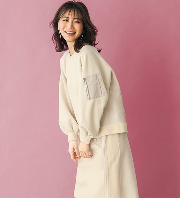 BELLUNA（ベルーナ）の「【ＳＭＡＲＴ　ＥＣＯ　ＪＥＲＳＥＹ】異素材切替スカート（ロングスカート）」｜詳細画像