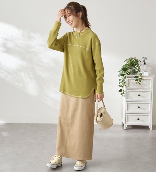 BELLUNA（ベルーナ）の「裏起毛ワッフル素材チュニック（チュニック）」｜詳細画像