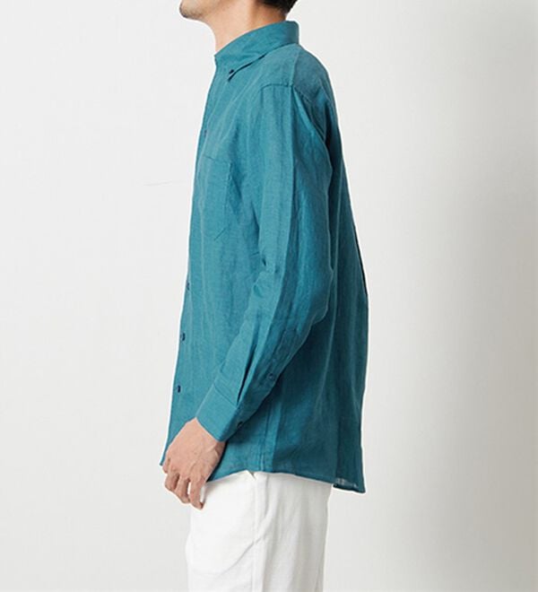 「＜コムルヴァン・オム＞大人のフレンチリネン１００％シャツ（メンズシャツ）」｜詳細画像