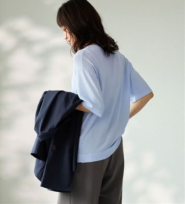 BELLUNA（ベルーナ）の「肌に張り付かない！シャリ冷や高見えニットＴ（ニット・セーター）」｜詳細画像