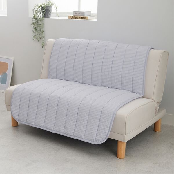 さらっと気持ちいいサッカー素材のソファカバー＜滑り止め加工・肘掛け