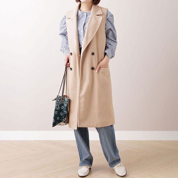 BELLUNA（ベルーナ）の「ウール調素材ロングジレ（ジレ）」｜詳細画像