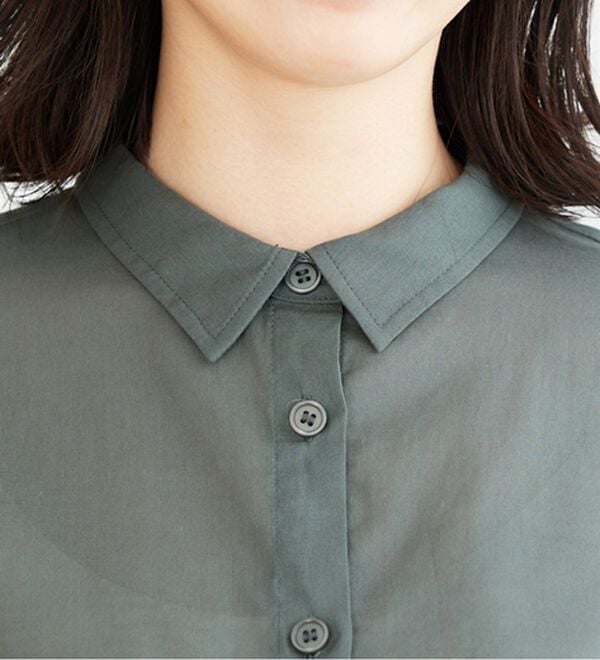 BELLUNA（ベルーナ）の「バックギャザー使いシアーシャツ（シャツ）」｜詳細画像