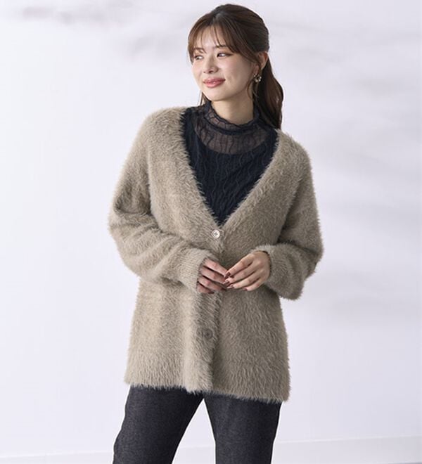 BELLUNA（ベルーナ）の「波柄立体ジャカードシアーインナー（カットソー）」｜詳細画像