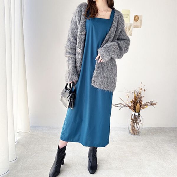 GeeRA（ジーラ）の「スクエアネックロングワンピース（ロングワンピース）」｜詳細画像