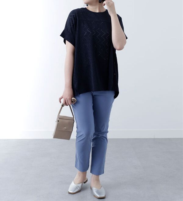 BELLUNA（ベルーナ）の「美脚ストレッチ麻入りアンクルパンツ（クロップドパンツ）」｜詳細画像