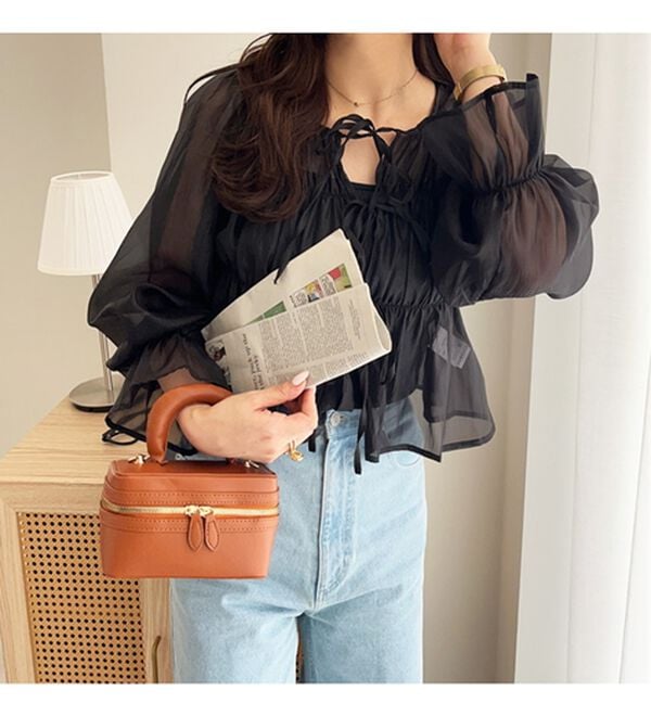 GeeRA（ジーラ）の「オーガンジーシアーブラウス（ブラウス）」｜詳細画像