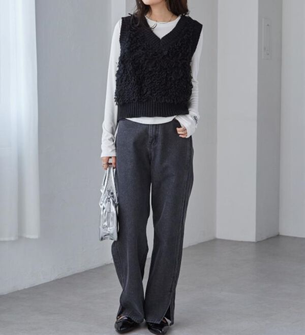 RANAN（ラナン）の「ループフリンジニットベスト（ベスト）」｜詳細画像