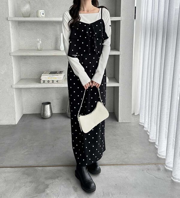 GeeRA（ジーラ）の「フリルキャミワンピース（カットソーワンピース）」｜詳細画像