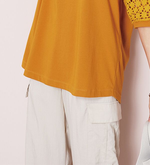 BELLUNA（ベルーナ）の「袖レース切替デザインプルオーバー（カットソー）」｜詳細画像