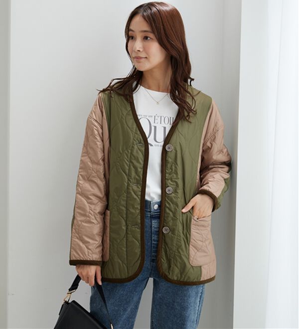 BELLUNA（ベルーナ）の「パイピング使いキルトブルゾンジャケット（ブルゾン）」｜詳細画像