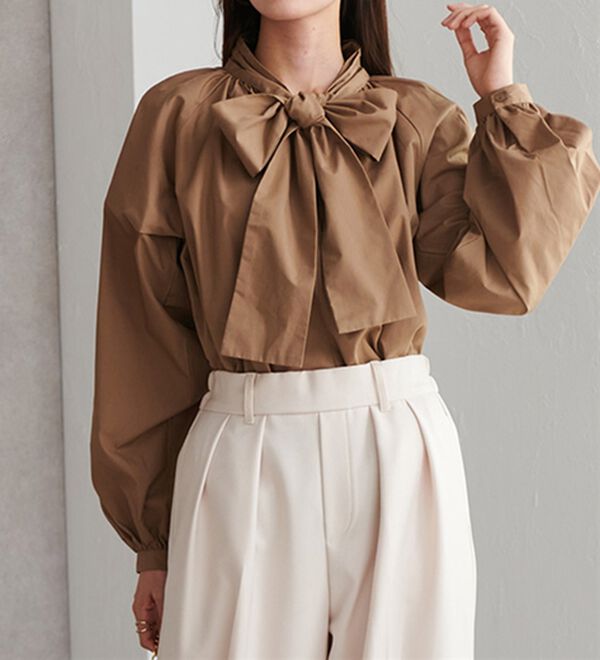 RANAN（ラナン）の「ボリュームボウタイブラウス（ブラウス）」｜詳細画像
