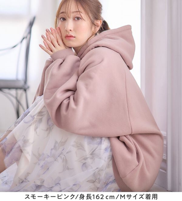 alotta（アロッタ）の「あったか裏起毛パフ袖ゆったりパーカー（パーカー）」｜詳細画像
