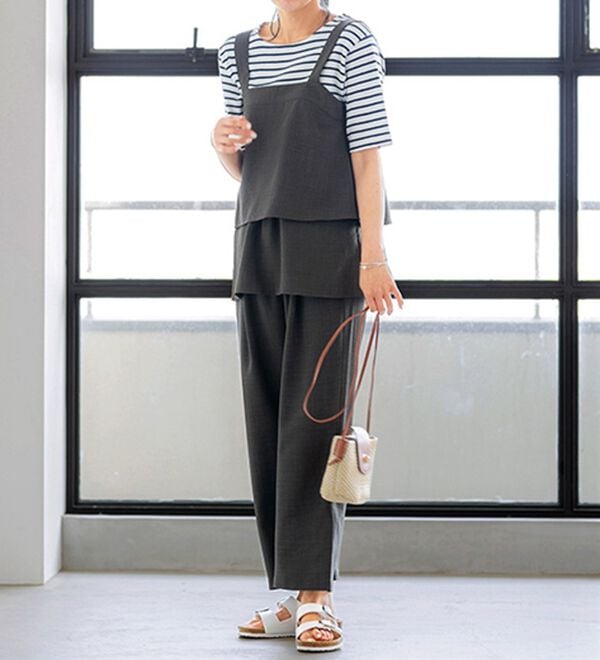 BELLUNA（ベルーナ）の「サラリ麻調素材ビスチェセットアップ（セットアップ）」｜詳細画像