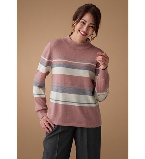 BELLUNA（ベルーナ）の「洗える！メリノウール１００％ハイネックセーター（ニット・セーター）」｜詳細画像