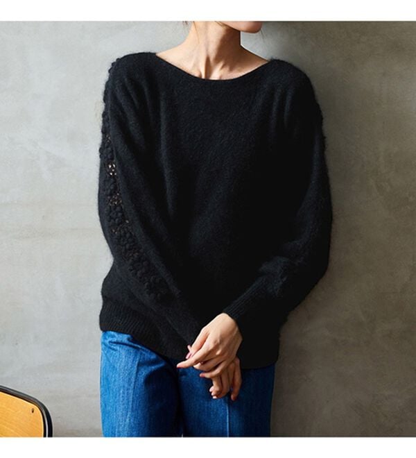 RANAN（ラナン）の「ウール混かぎ針ニットプルオーバー（ニット・セーター）」｜詳細画像