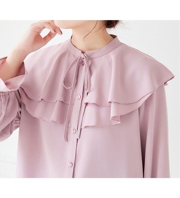新品未使用♡ ラッフルカラーブラウス LE CERCLE par rope' ブラウス シャツ ラッフルカラーブラウス
