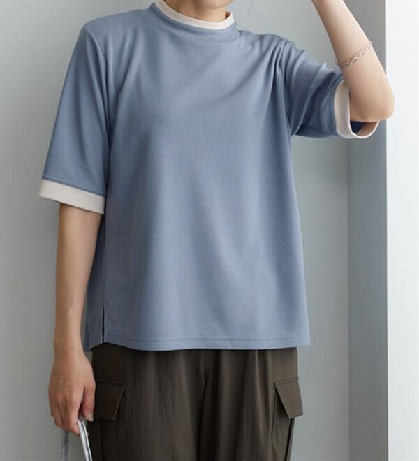 BELLUNA（ベルーナ）の「配色デザインハイネックプルオーバー（カットソー）」｜詳細画像