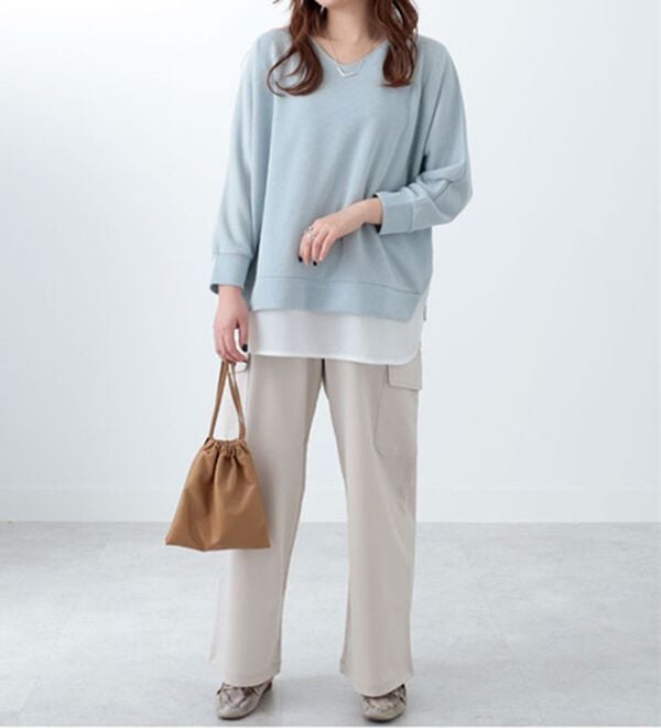 BELLUNA（ベルーナ）の「ラメ調レイヤード風プルオーバー（カットソー）」｜詳細画像