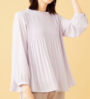 BELLUNA（ベルーナ）の「〈セレモニースタイル〉細プリーツデザインブラウス（ブラウス）」｜パープル