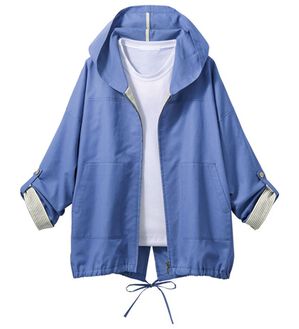 ルフラン（ルフラン）の「綿麻ゆったりサマーブルゾン（ブルゾン）」｜パープルブルー