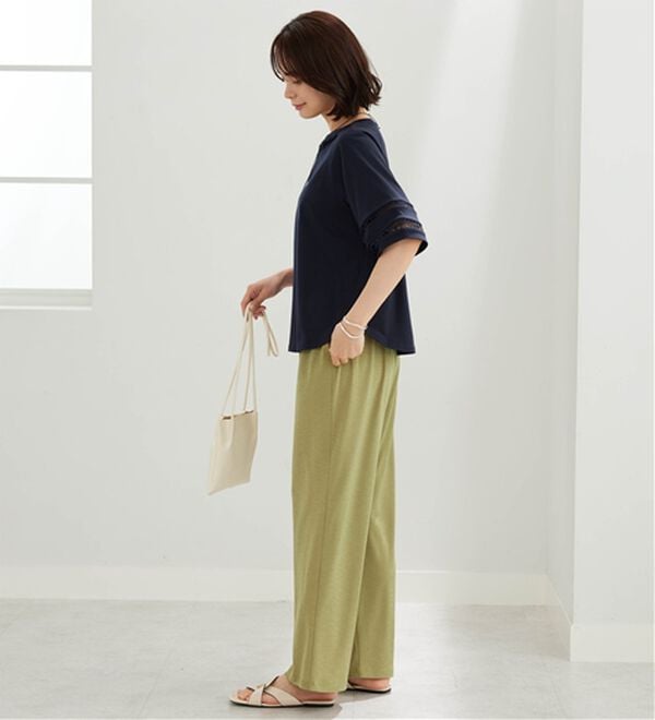 BELLUNA（ベルーナ）の「衿＆袖ハシゴレース使いプルオーバー（カットソー）」｜詳細画像