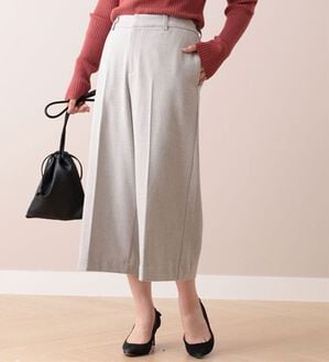 BELLUNA（ベルーナ）の「ウール調センタープレスクロップドパンツ（クロップドパンツ）」｜杢ライトグレー