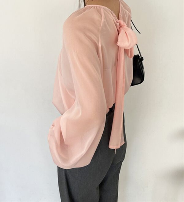 GeeRA（ジーラ）の「バックリボンシアーブラウス（ブラウス）」｜詳細画像