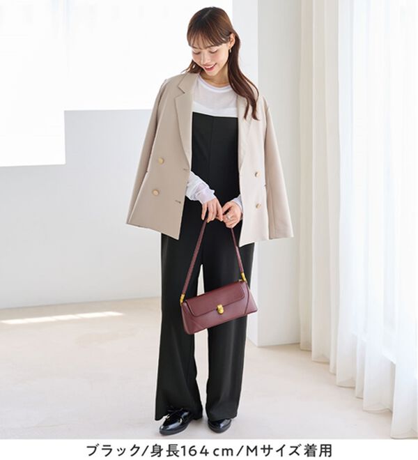 Viola e Viola（ヴィオラ エ ヴィオラ）の「すっきり細魅せカットジョーゼットサロペット（オールインワン）」｜詳細画像