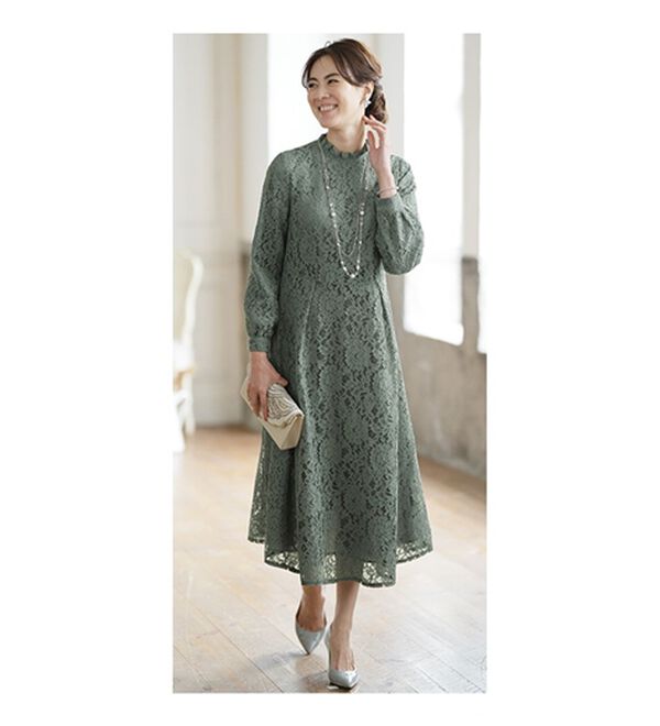 BELLUNA（ベルーナ）の「フリルデザイン総レースワンピース（その他ワンピース）」｜詳細画像