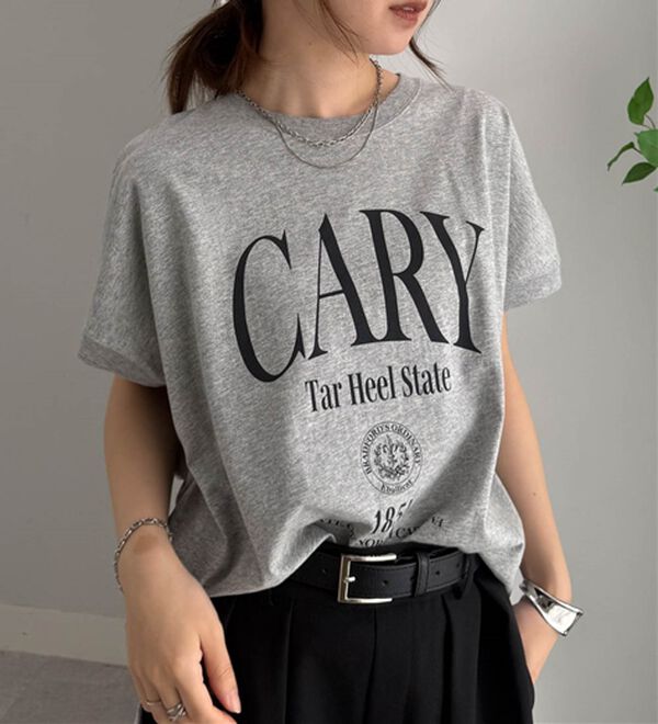 RANAN（ラナン）の「【汗シミ防止】カレッジロゴプリントT（Tシャツ）」｜詳細画像