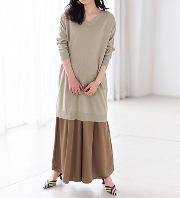 RANAN（ラナン）の「カシミヤタッチニットチュニックワンピース（チュニック）」｜詳細画像