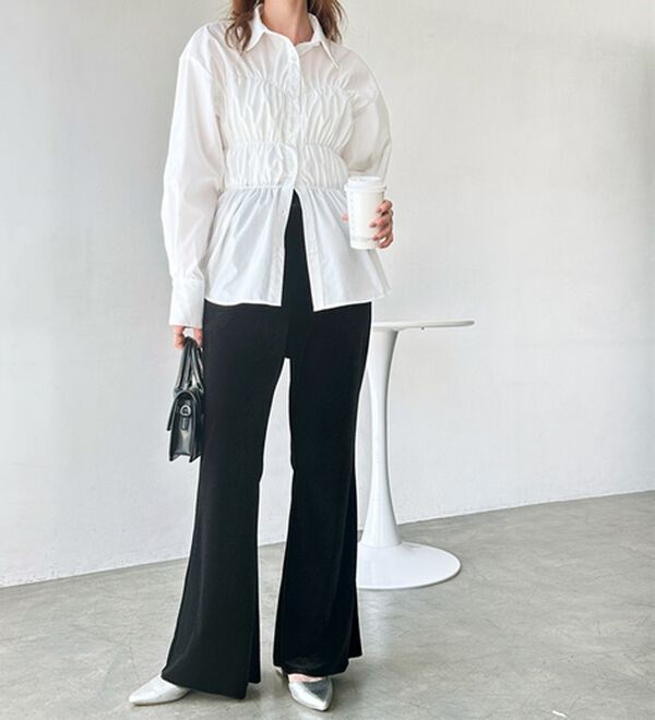 GeeRA（ジーラ）の「ベロアフレアパンツ（フルレングスパンツ）」｜詳細画像