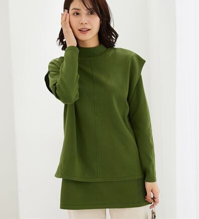 BELLUNA（ベルーナ）の「前後２ｗａｙベスト付ニットアンサンブル（アンサンブル）」