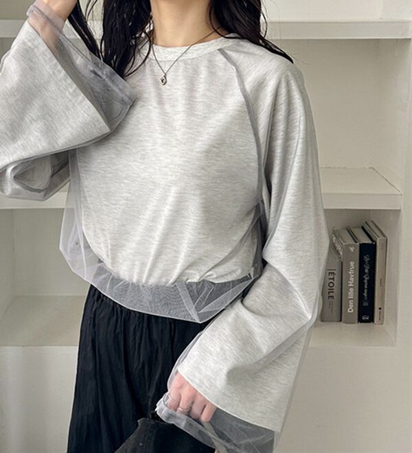 GeeRA（ジーラ）の「チュールレイヤードロンＴ（Tシャツ）」｜詳細画像