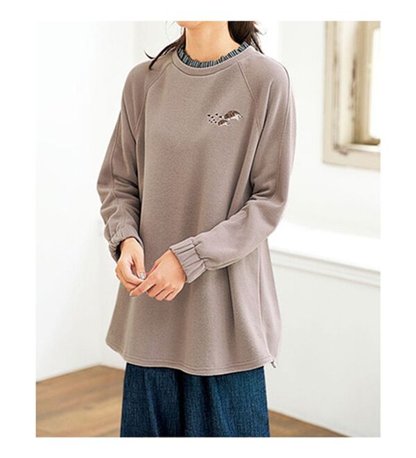 BELLUNA（ベルーナ）の「衿フリルデザイン裏起毛プルオーバー（カットソー）」｜詳細画像