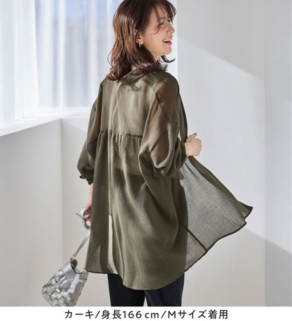 Viola e Viola（ヴィオラ エ ヴィオラ）の「シアー楊柳ゆったりシャツ（シャツ）」｜詳細画像