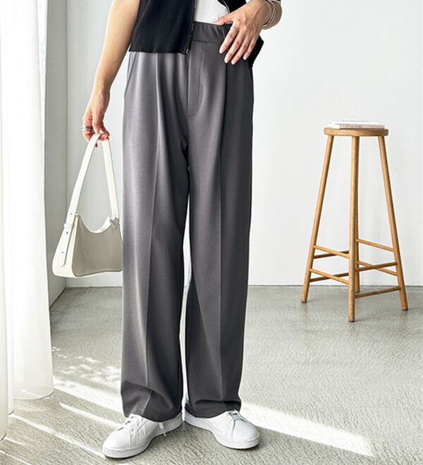 GeeRA（ジーラ）の「美脚魅せタックワイドスラックスパンツ（ワイドパンツ・ガウチョ）」｜詳細画像