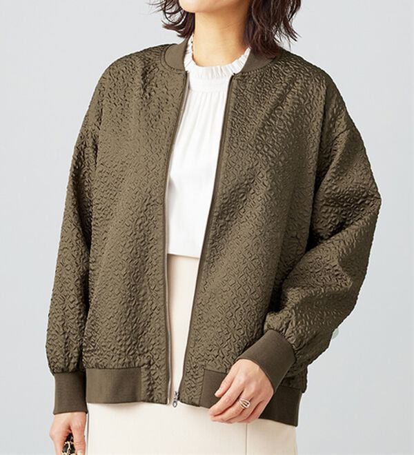 BELLUNA（ベルーナ）の「【Lagrilua】ふくれジャカードブルゾンジャケット（ブルゾン）」｜詳細画像