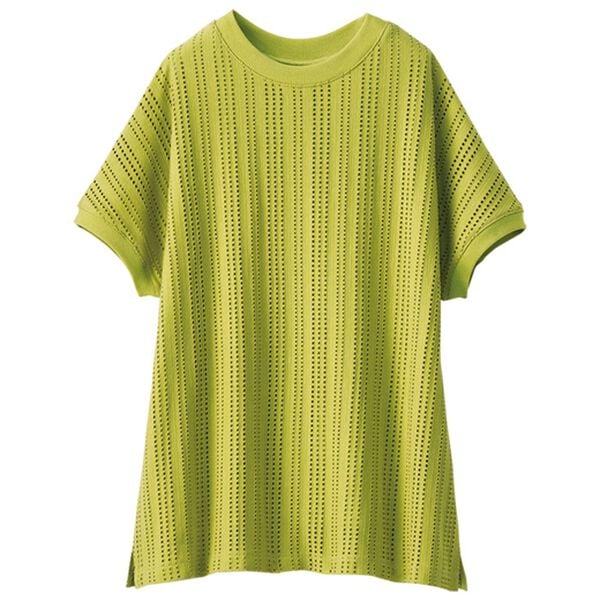 BELLUNA（ベルーナ）の「アイレットレースデザインプルオーバー（カットソー）」｜ライムイエロー