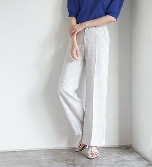 Pierrot（ピエロ）の「【選べる丈】サマーツイードセンタープレスパンツ（フルレングスパンツ）」｜オフホワイト